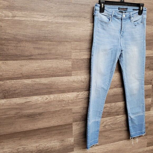 Abercrombie & Fitch Mid Rise Super Skinny Ankle Jeans Blue‎ Light Wash Womens 28 - Picture 4 of 15